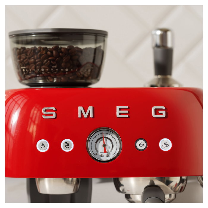 Smeg EGF03RDEU Máquina de Café Espresso 50s Style, Automática, 2.4L, Rojo