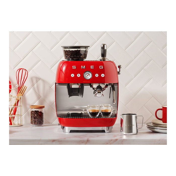 Smeg EGF03RDEU Máquina de Café Espresso 50s Style, Automática, 2.4L, Rojo