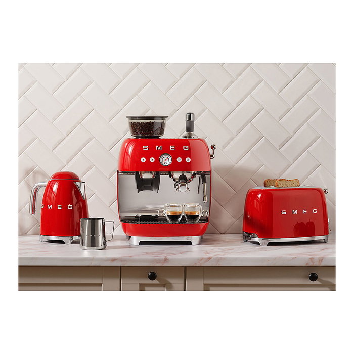 Smeg EGF03RDEU Máquina de Café Espresso 50s Style, Automática, 2.4L, Rojo