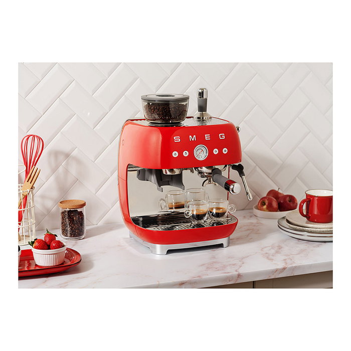 Smeg EGF03RDEU Máquina de Café Espresso 50s Style, Automática, 2.4L, Rojo