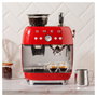 Smeg EGF03RDEU Máquina de Café Espresso 50s Style, Automática, 2.4L, Rojo
