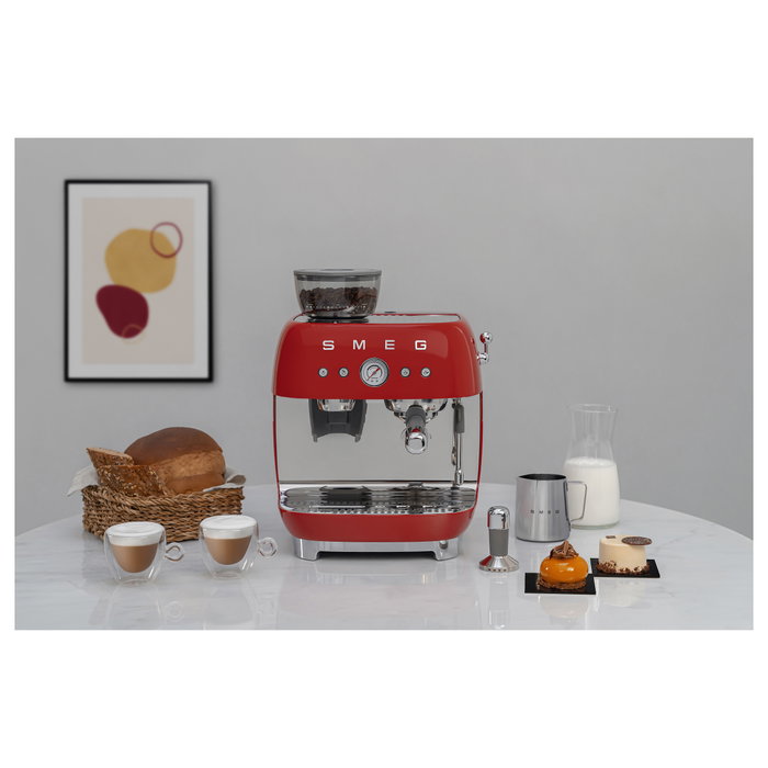 Smeg EGF03RDEU Máquina de Café Espresso 50s Style, Automática, 2.4L, Rojo