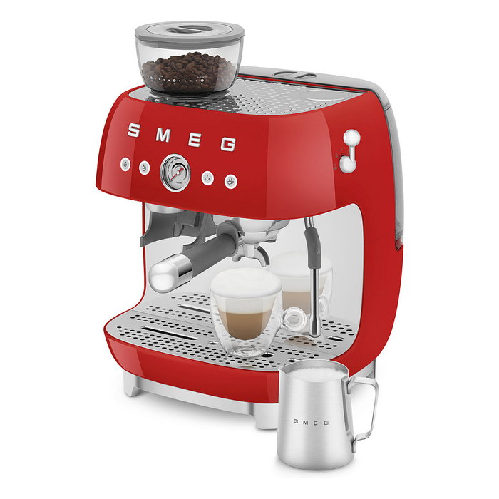 Smeg EGF03RDEU Máquina de Café Espresso 50s Style, Automática, 2.4L, Rojo