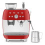 Smeg EGF03RDEU Máquina de Café Espresso 50s Style, Automática, 2.4L, Rojo
