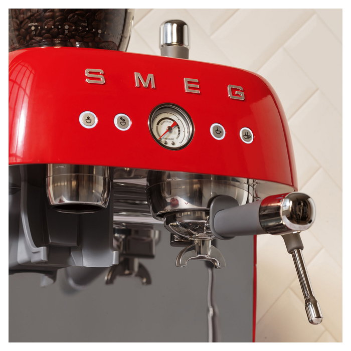 Smeg EGF03RDEU Máquina de Café Espresso 50s Style, Automática, 2.4L, Rojo
