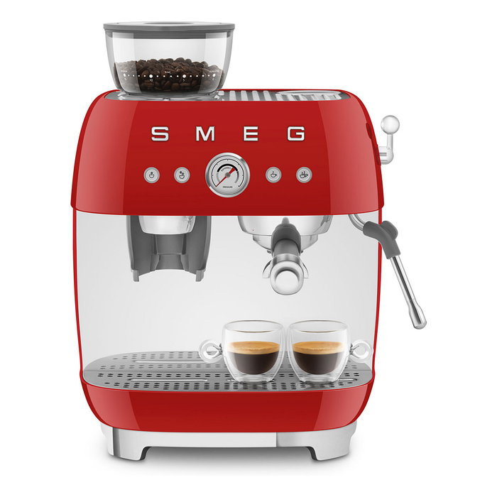 Smeg EGF03RDEU Máquina de Café Espresso 50s Style, Automática, 2.4L, Rojo