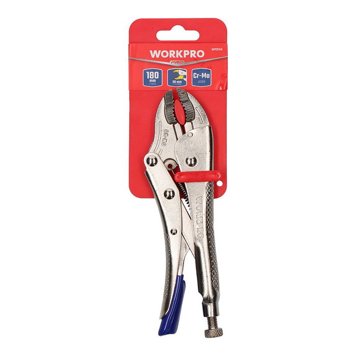 Workpro Alicates de Presión CR-M 180 mm / 7" Acero Cromo Molibdeno Regulable Liberación Rápida