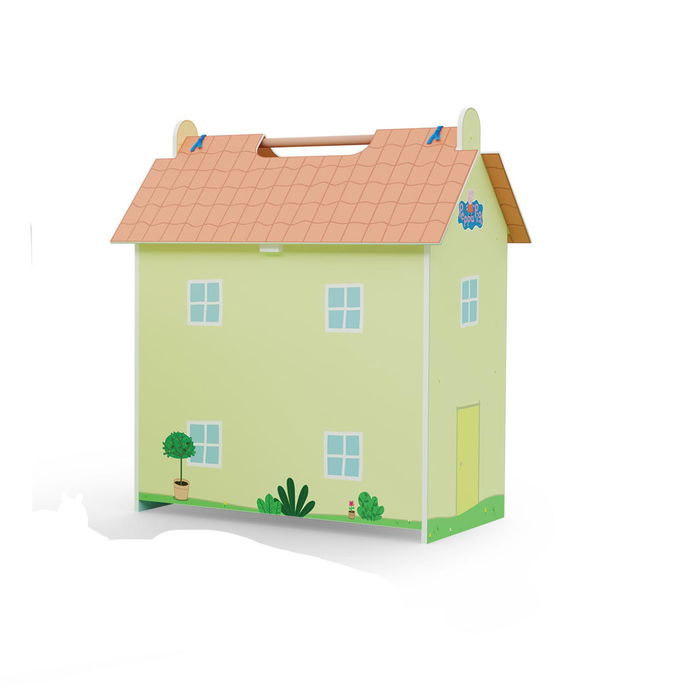 Deqube Peppa Pig Casa De Madera Portatil Con 4 Personajes Flexibles 36x39cm +2 Años