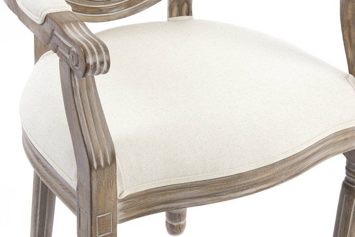 DKD Home Decor Silla Abeto Lino Beige