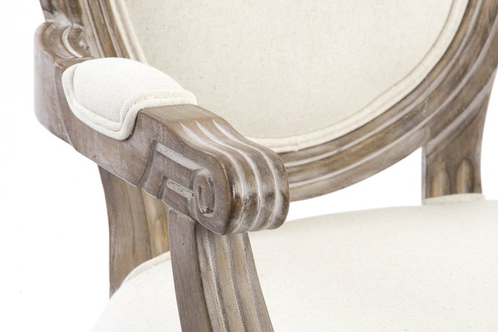 DKD Home Decor Silla Abeto Lino Beige