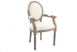 DKD Home Decor Silla Abeto Lino Beige