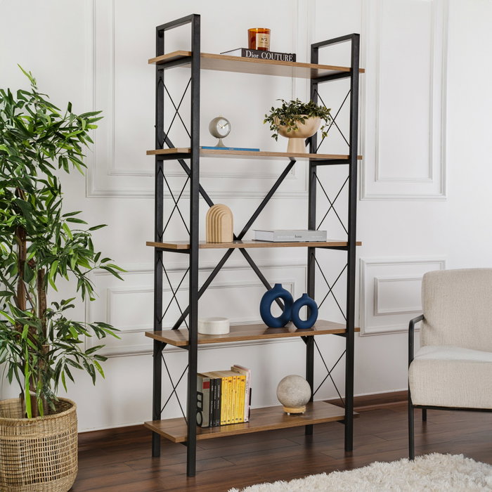 Nordure Elysian Estantería Nogal, Negro