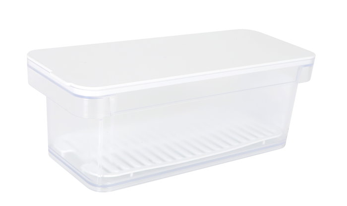Inde Caja Multiusos Transparente con Escurridor, Organizador de Almacenamiento, Medidas 35x14.5x12.5 cm, Peso 3.72 kg (6 Unidades)