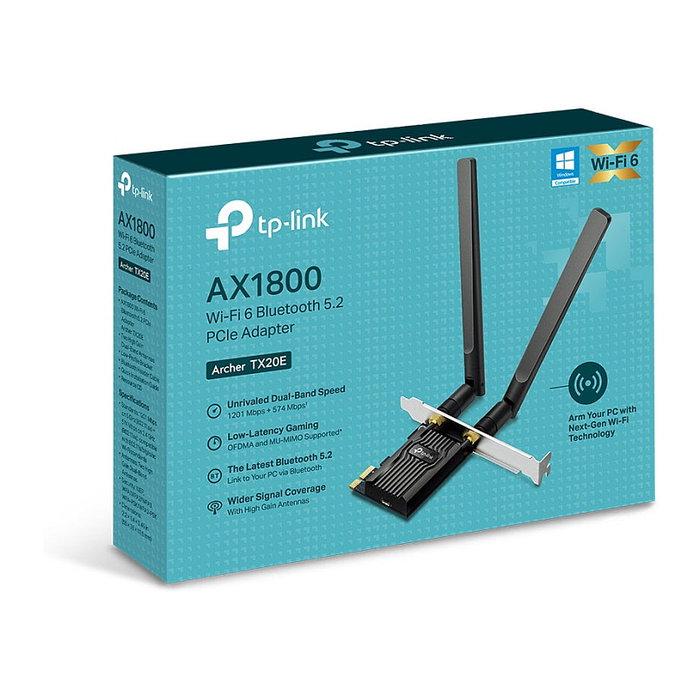 TP-Link Archer TX20E Adaptador PCIe AX1800 Wi-Fi 6 y Bluetooth 5.2 TP-Link Archer TX20E Adaptador PCIe AX1800 Wi-Fi 6 y Bluetooth 5.2