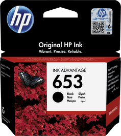 HP Cartucho de Tinta Original Advantage 653 Negro (3YM75AE) - Tinta a Base de Pigmentos, 360 Páginas, 1 Unidad