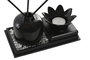 DKD Home Decor Set de Decoración Flor de Loto Mikado de 2 Piezas con Bandeja