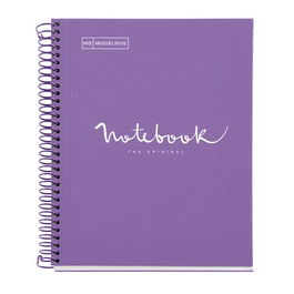Bloc Miquelrius Emotions Notebook 1 Micro.Tapa Extra A5 80H 90G Cuadric.5X5 Purpura (Set de 5)