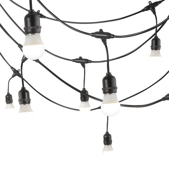 Cadena de 40 Portalámparas E27 20 Metros IP65 sin Bombillas [HO-CAD-20M-40xE27]