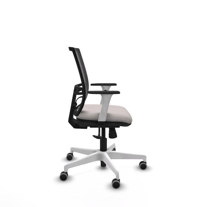 PIQUERAS Y CRESPO Silla de oficina Yunquera con mecanismo Sincro, Blanco y Negro