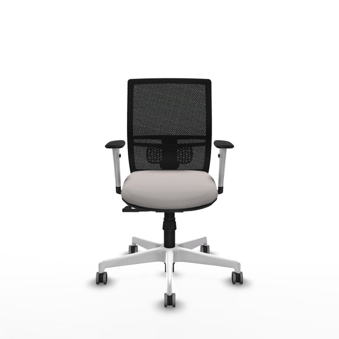 PIQUERAS Y CRESPO Silla de oficina Yunquera con mecanismo Sincro, Blanco y Negro