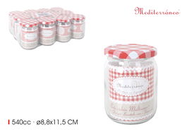 Inde Bote de Vidrio con Tapa 540 cc 9x9x11,5 cm (12 Unidades)