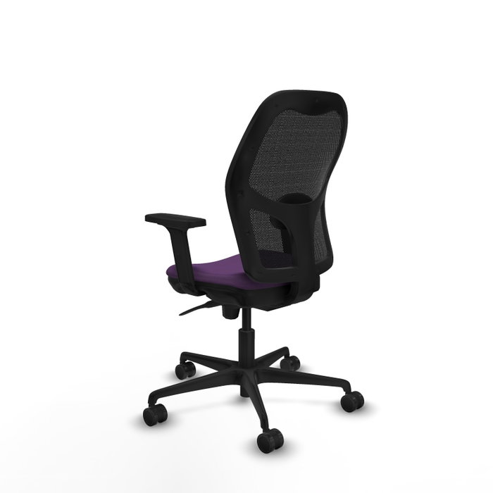 PIQUERAS Y CRESPO Silla de oficina Jorquera con mecanismo Sincro, Tela Morada y Malla Negra