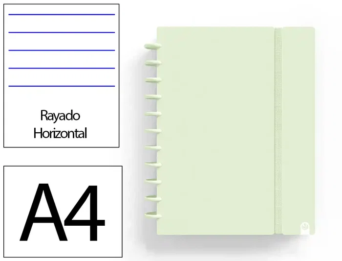 Carchivo Cuaderno Ingeniox Foam A4 80h Rayado Horizontal Verde Pastel Carchivo Cuaderno Ingeniox Foam A4 80h Rayado Horizontal Verde Pastel