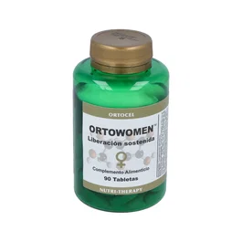 Ortowomen 90 Comp. Complemento Alimenticio para la Mujer con Vitaminas, Minerales, Antioxidantes y Mezcla de Frutas y Verduras de Liberación Sostenida