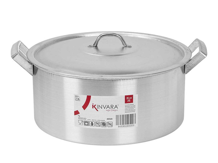 KINVARA Cacerola de Aluminio 38 cm 20 L Plata