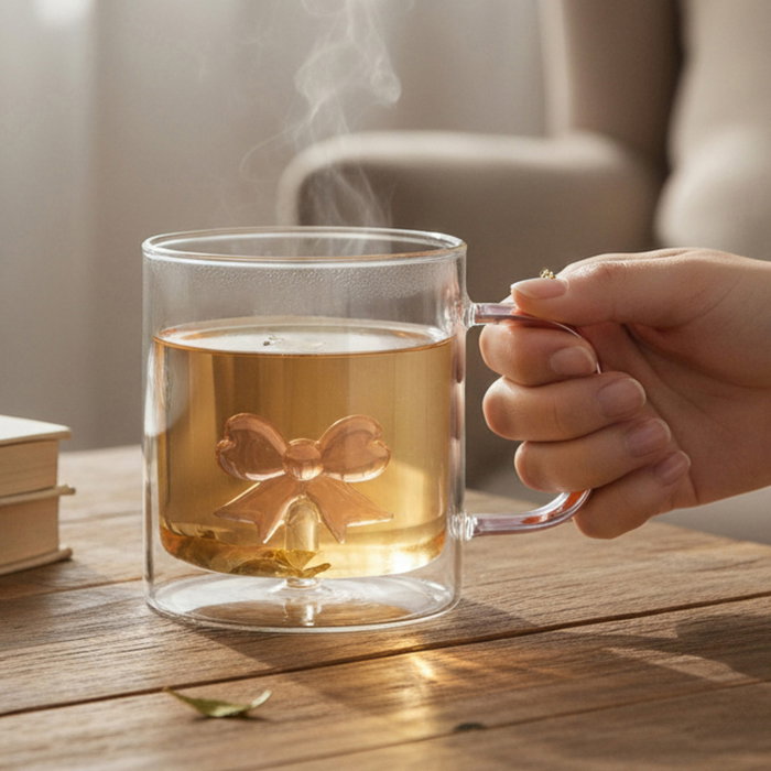 Home Deco Factory Mug de Vidrio Corazón 300 ml - Secret Glass - Figura Amor - Apto Microondas y Lavavajillas Home Deco Factory Mug de Vidrio Corazón 300 ml - Secret Glass - Figura Amor - Apto Microondas y Lavavajillas