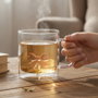 Home Deco Factory Mug de Vidrio Corazón 300 ml - Secret Glass - Figura Amor - Apto Microondas y Lavavajillas