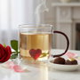 Home Deco Factory Mug de Vidrio Corazón 300 ml - Secret Glass - Figura Amor - Apto Microondas y Lavavajillas
