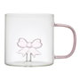 Home Deco Factory Mug de Vidrio Corazón 300 ml - Secret Glass - Figura Amor - Apto Microondas y Lavavajillas