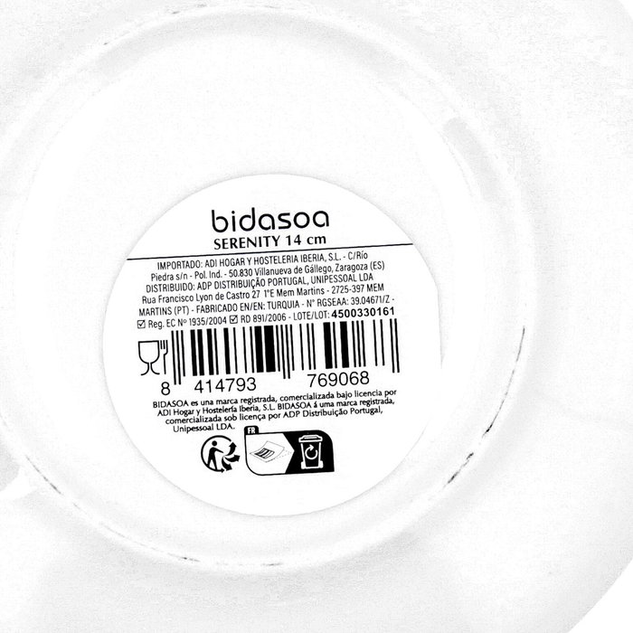 Plato Café Porcelana Serenity Hydrozero Bidasoa 15 cm Plato Café Porcelana Serenity Hydrozero Bidasoa 15 cm