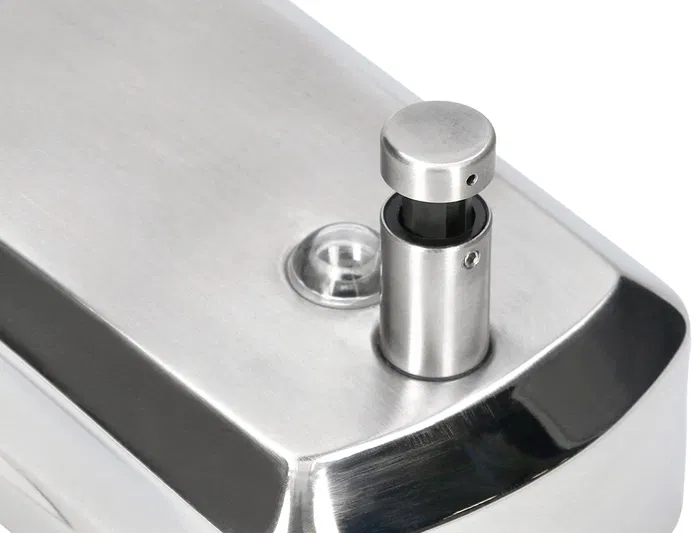 Q-connect Dispensador de Jabón Manual 800 ml Acero Inoxidable 115x56x179mm