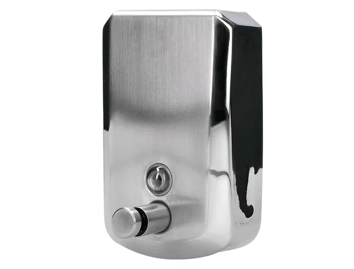 Q-connect Dispensador de Jabón Manual 800 ml Acero Inoxidable 115x56x179mm