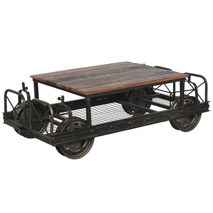 DKD Home Decor Mesa de Centro de Metal Negra 147x48x76 cm DKD Home Decor Mesa de Centro de Metal Negra 147x48x76 cm