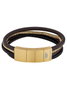 Police PJ26551BSG.02 Pulsera de Cuero Marrón para Hombre