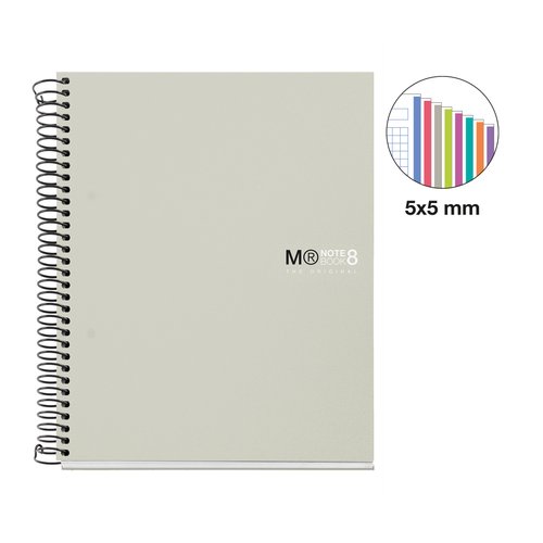 Bloc Miquelrius The Original Notebook 8 Micro.Tapa Pp A5 200H 70G Cuadric.5X5 Gris (Set de 5) Bloc Miquelrius The Original Notebook 8 Micro.Tapa Pp A5 200H 70G Cuadric.5X5 Gris (Set de 5)