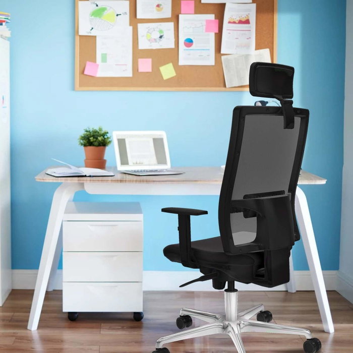 PIQUERAS Y CRESPO Silla de oficina Horna con mecanismo Sincro, Gris claro y Negro PIQUERAS Y CRESPO Silla de oficina Horna con mecanismo Sincro, Gris claro y Negro