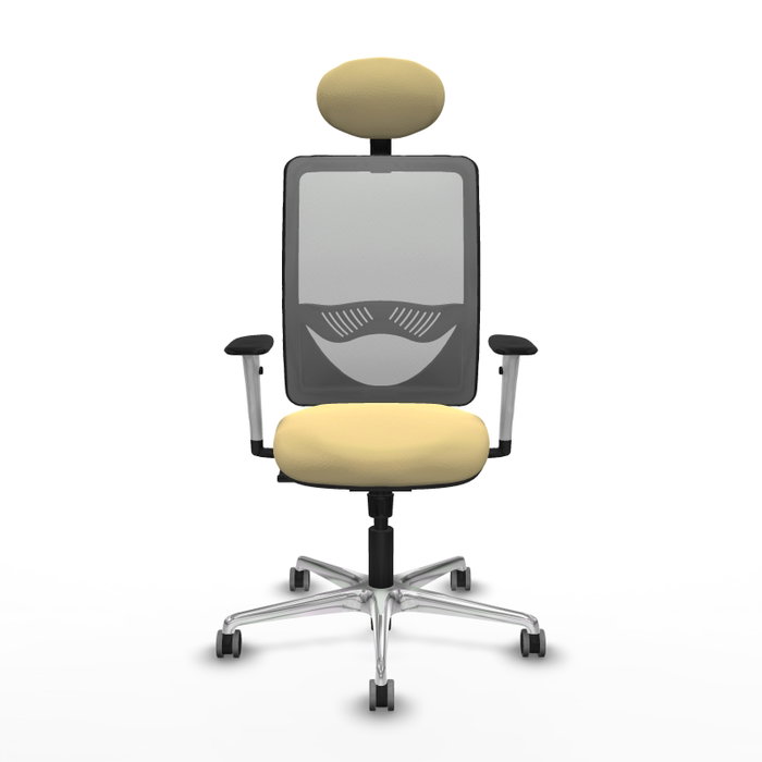 PIQUERAS Y CRESPO Silla de oficina Zulema con mecanismo Sincro, Crema y Gris PIQUERAS Y CRESPO Silla de oficina Zulema con mecanismo Sincro, Crema y Gris