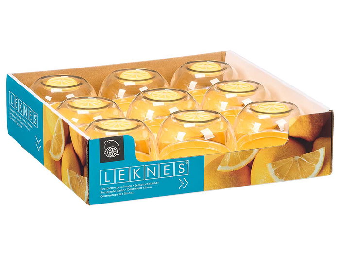 LEKNES Recipiente para mantenimiento de limón Amarillo-Transparente