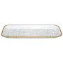 Home Deco Factory Bandeja Rectangular Mirage 34 cm Plástico PET con Ribete Dorado y Hojas