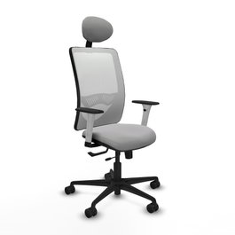 PIQUERAS Y CRESPO Silla de oficina Zulema con mecanismo Sincro/Traslack Gris y Blanco