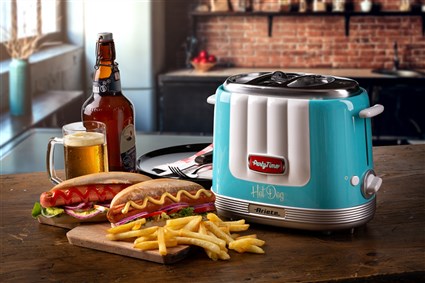 Ariete 206/01 Máquina para Hot Dog Party Time, Automática, Caliente, Capacidad 2 Bollos, Color Azul