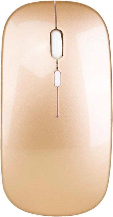 Generico Ratón inalámbrico recargable 2 en 1 bluetooth + usb 2.4g 1600 dpi ergonómico oro