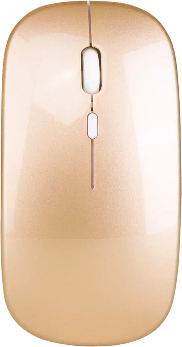 Generico Ratón Inalámbrico Recargable 2 en 1 Bluetooth + USB 2.4G 1600 DPI Oro