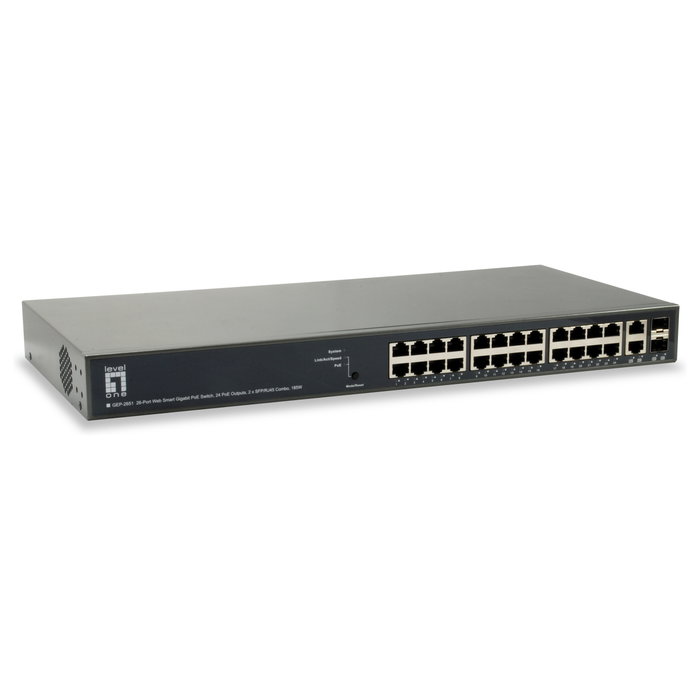 Level One GEP-2651 TURING Switch de 26 puertos con 24 salidas PoE+ Level One GEP-2651 TURING Switch de 26 puertos con 24 salidas PoE+