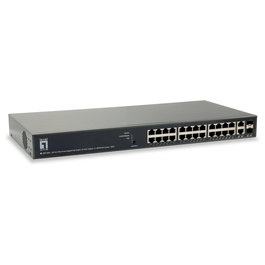 Level One Switch GEP-2651 26 Puertos Gigabit Ethernet Gestionado L3 2 Puertos SFP 24 PoE+ Montaje Rack 19" 185W