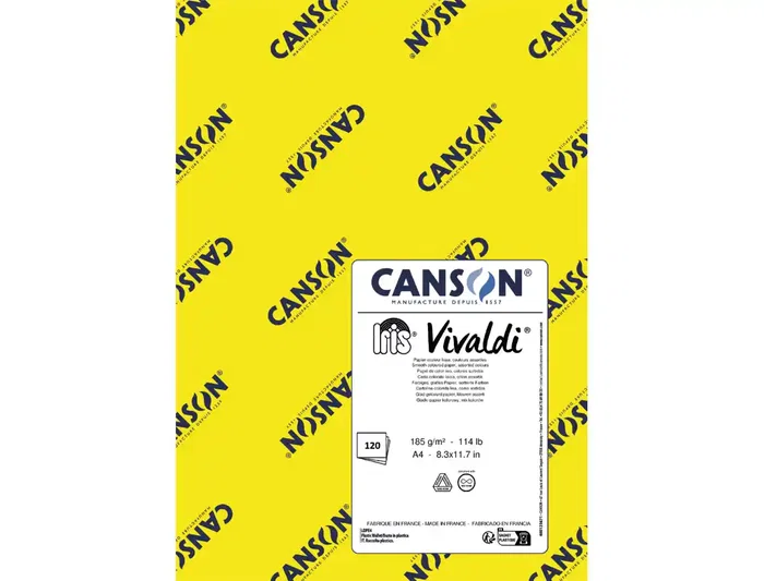 Guarro Cartulina Iris Vivaldi Din A4 185 g - Paquete de 120 Hojas - Colores Surtidos - Para Manualidades, Dibujo e Impresión Laser/Inyección